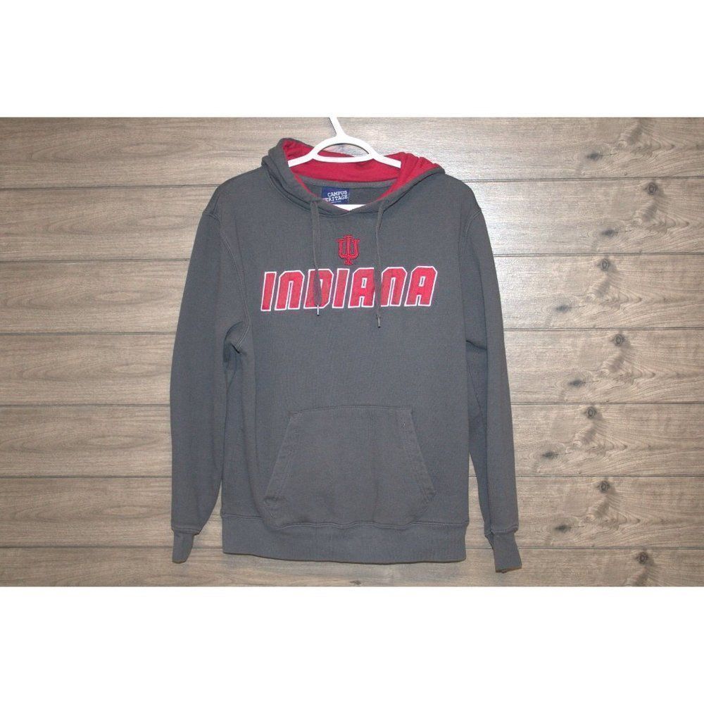 Men's NCAA Campus Heritage Indiana Gray Hoodie size Small